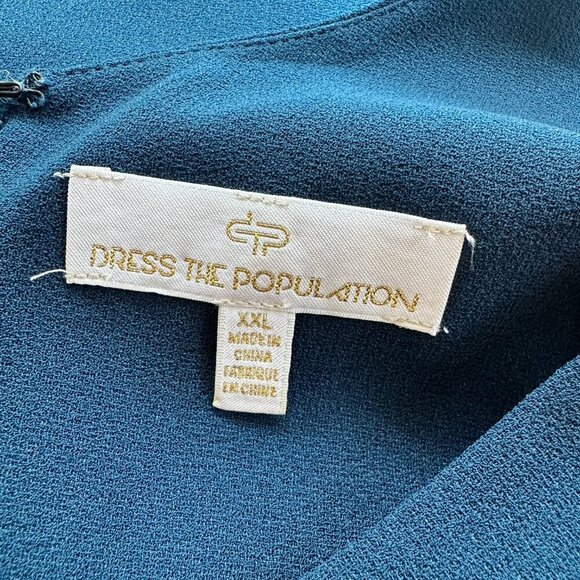 DRESS THE POPULATION Lyla Dress Teal Size XXL - Picture 9 of 11